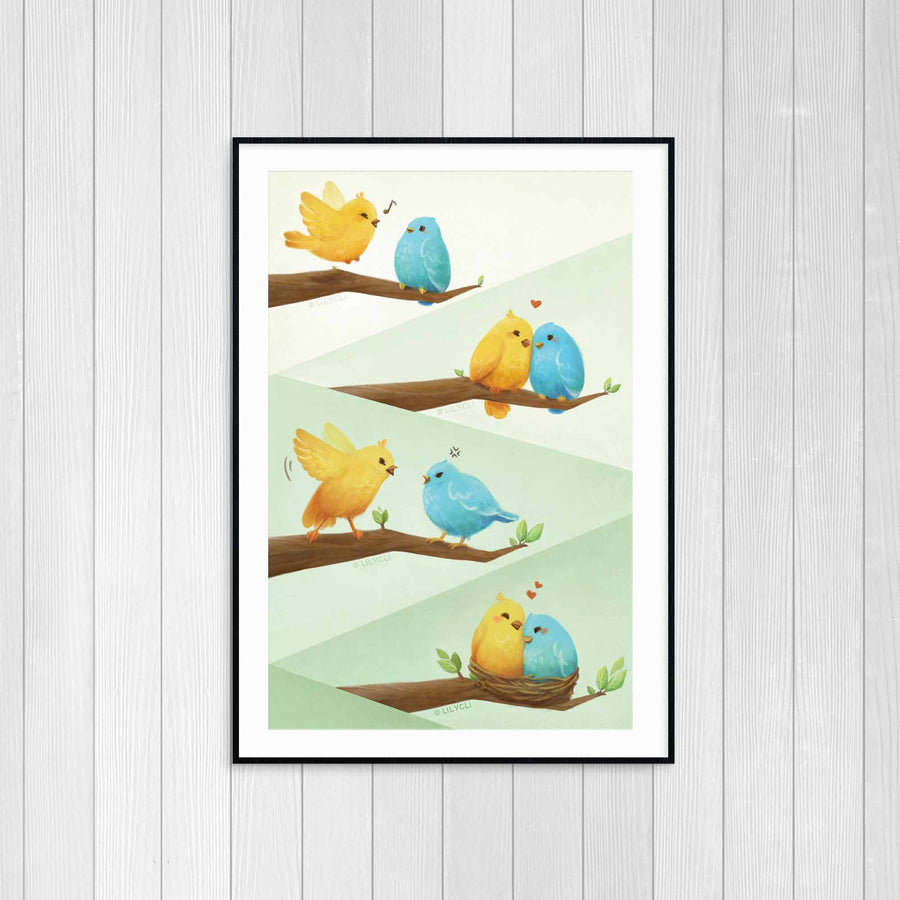 Birds Together Poster Print