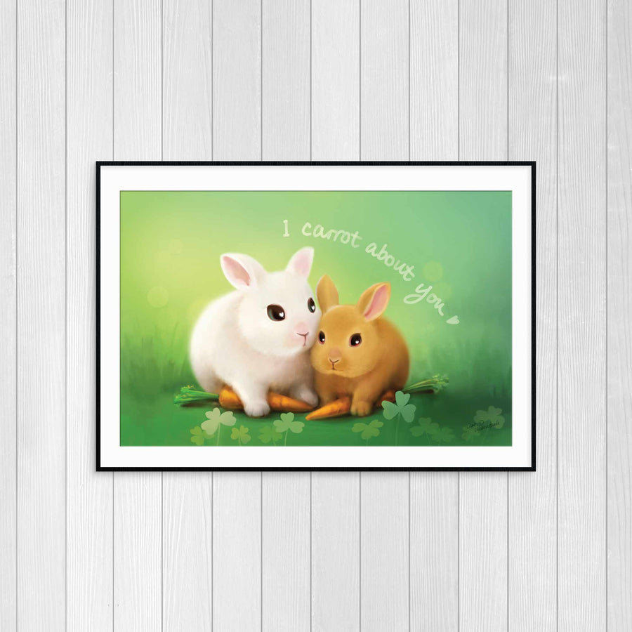 I Carrot About You Bunnies Poster Print