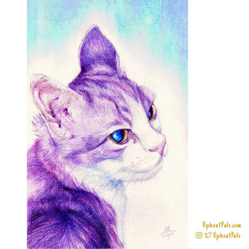 Purple Cat Poster Print