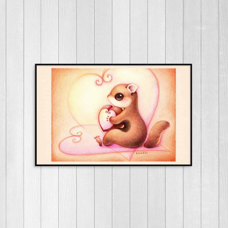 Squirrel Loves Nuts Poster Print