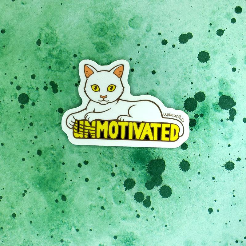 Motivated Cat Sticker