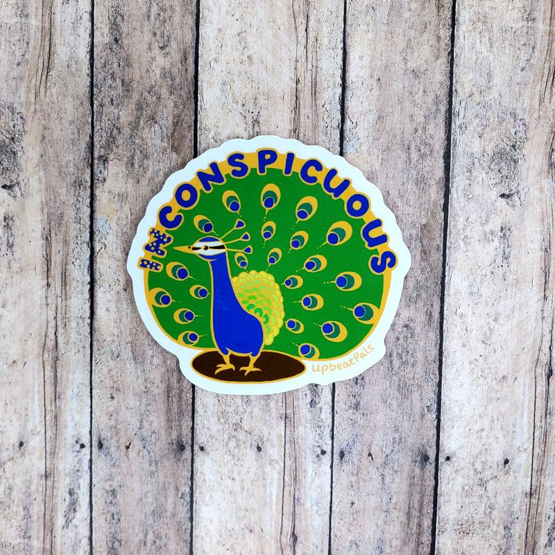 Conspicuous Peacock Sticker