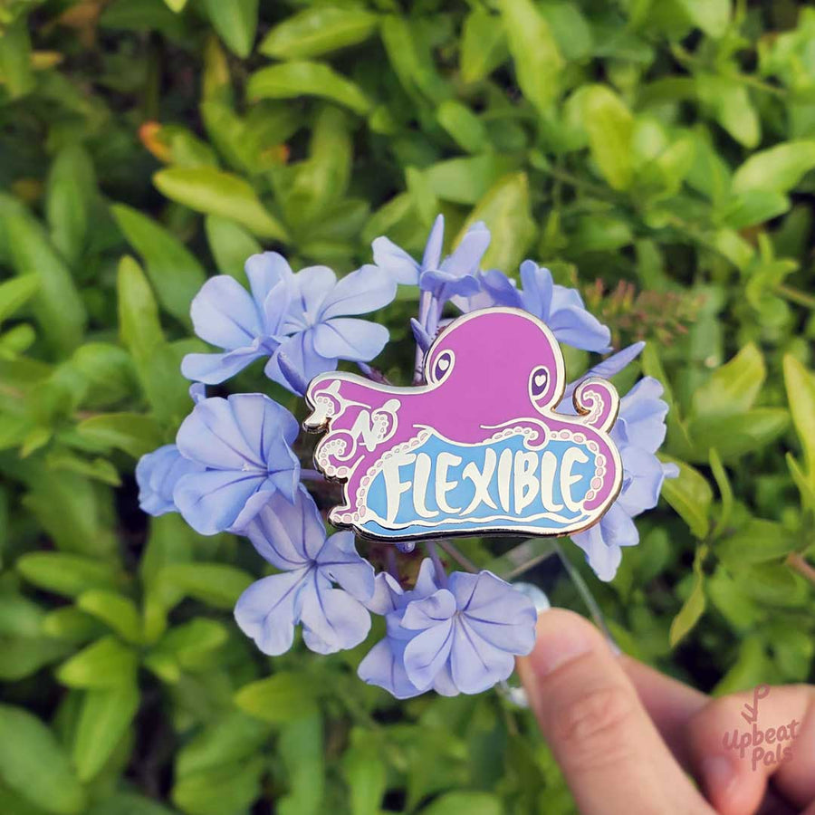 Flexible Octopus Enamel Pin