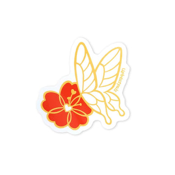 Butterfly Love Flower Sticker