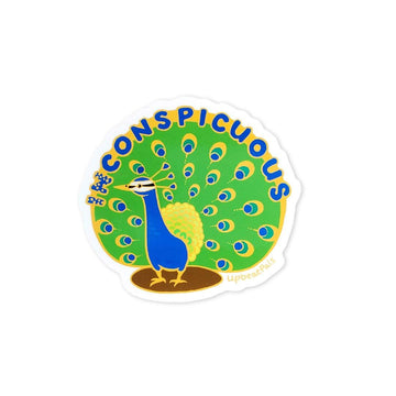 Conspicuous Peacock Sticker